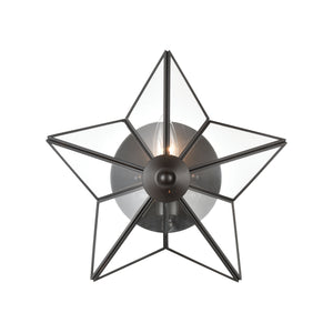 Moravian Star 12' 1 Light Star Sconce in Clear Glass & Oil Rubbed Bronze