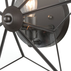 Moravian Star 12' 1 Light Star Sconce in Clear Glass & Oil Rubbed Bronze