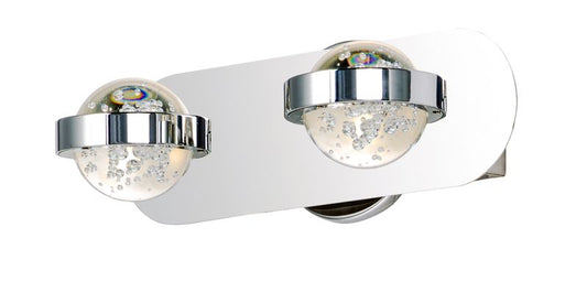 Cosmo 13" 2 Light Bath Vanity Light in Polished Chrome