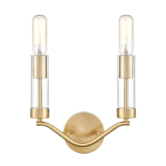 Celsius 11" 2 Light Sconce in Satin Brass