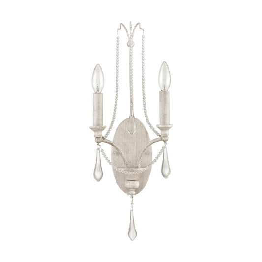 French Parlor 24" 2 Light Sconce in Vintage White