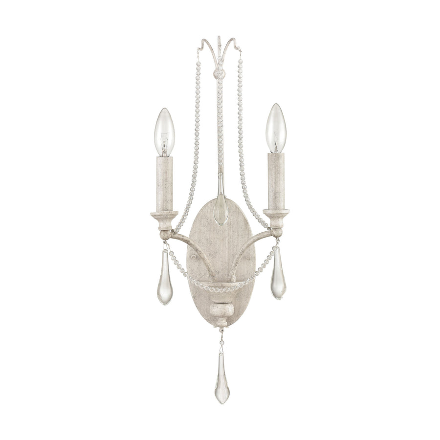 French Parlor 24' 2 Light Sconce in Vintage White