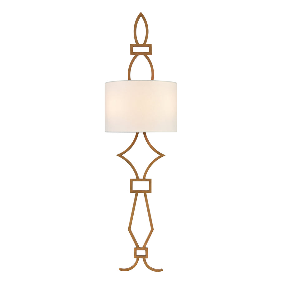 Harlech 38' 2 Light Sconce in Painted Aged Brass