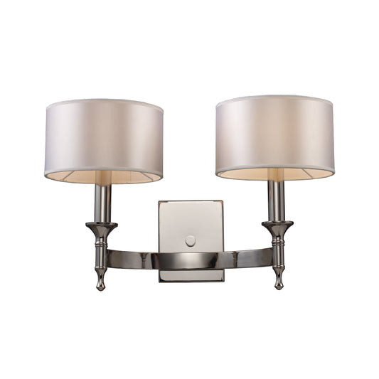 Pembroke 12" 2 Light Sconce in Polished Nickel