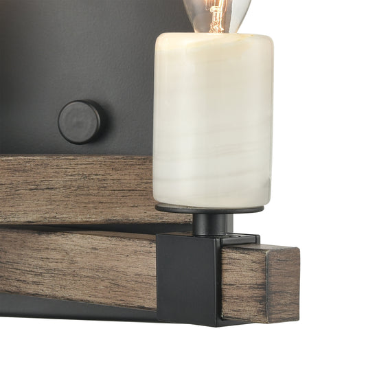 Stone Manor 7" 2 Light Sconce in Matte Black