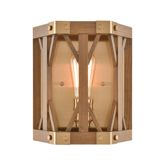 Structure 10" 1 Light Sconce in Medium Oak