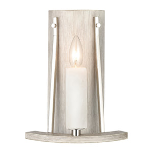 White Stone 12' 1 Light Sconce in Polished Nickel