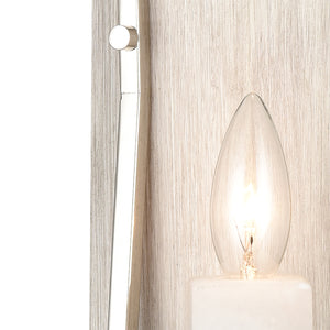 White Stone 12' 1 Light Sconce in Polished Nickel