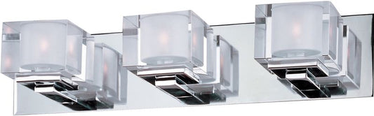 Cubic 21.5" 3 Light Bath Vanity Light in Polished Chrome