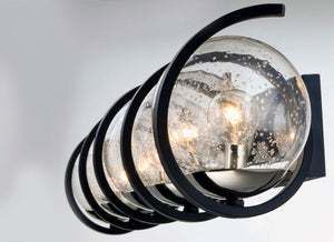 Curlicue 49.25' 5 Light Vanity Lighting in Black and Polished Nickel
