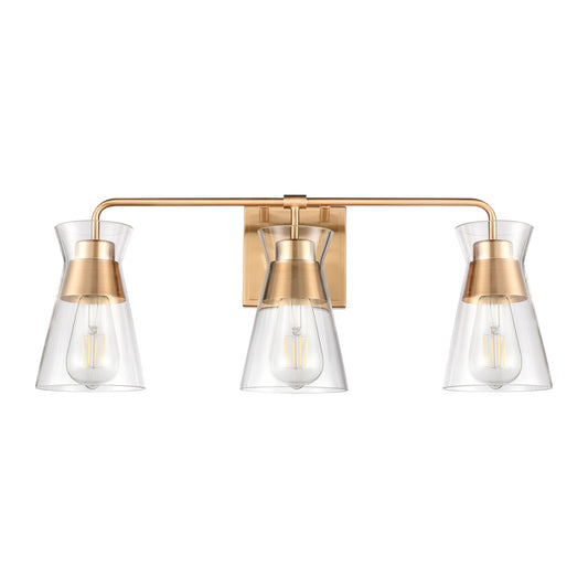 Brookville 22" 3 Light Vanity Light in Burnished Brass