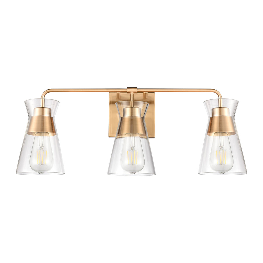 Brookville 22' 3 Light Vanity Light in Burnished Brass