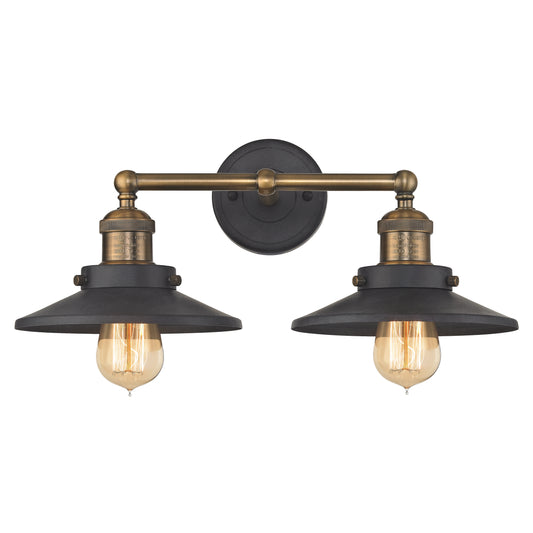 English Pub 18" 2 Light Vanity Light in Antique Brass