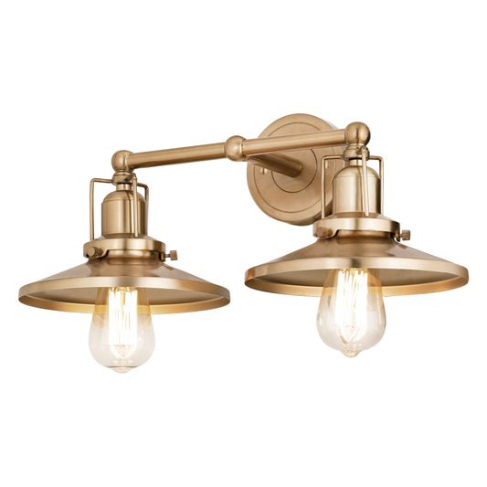 English Pub 18" 2 Light Vanity Light in Satin Brass