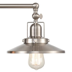 English Pub 28' 3 Light Vanity Light in Satin Nickel Metal Shade