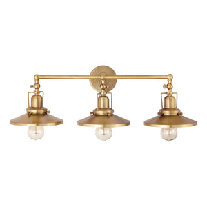 English Pub 28' 3 Light Vanity Light in Satin Brass