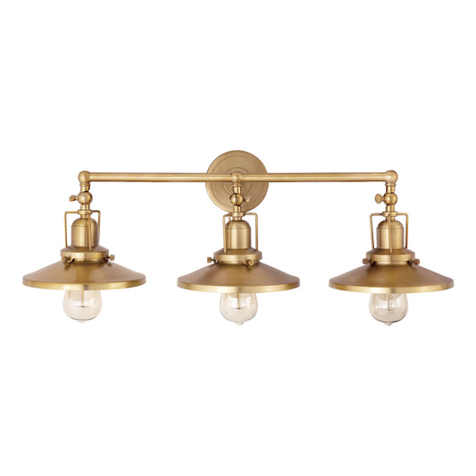 English Pub 28" 3 Light Vanity Light in Satin Brass