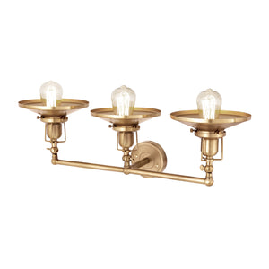 English Pub 28' 3 Light Vanity Light in Satin Brass