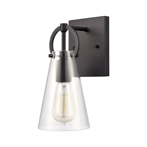 Gabby 4.75' 1 Light Vanity Light in Clear Glass & Matte Black