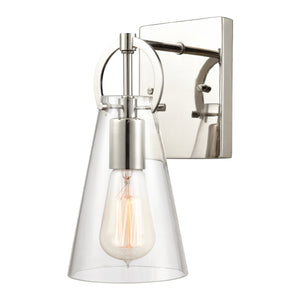 Gabby 4.75' 1 Light Vanity Light in Clear Glass & Polished Nickel