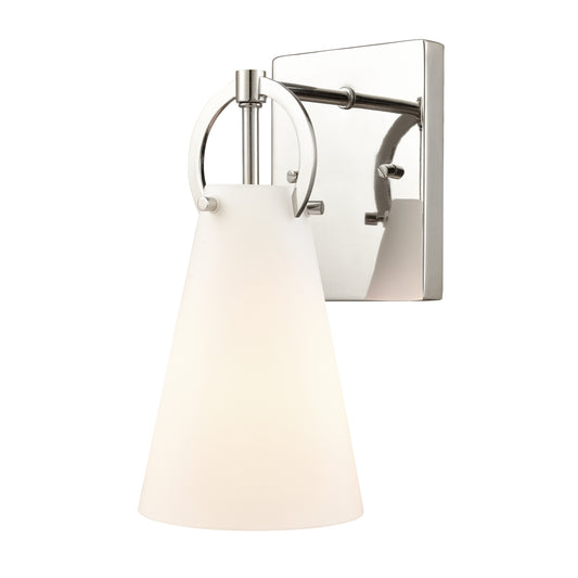 Gabby 4.75" 1 Light Vanity Light in White Opal Glass & Polished Nickel