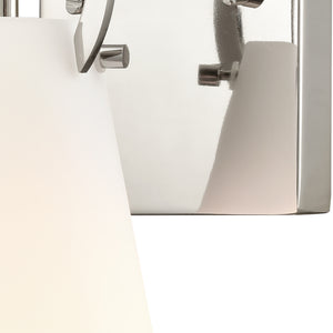 Gabby 4.75' 1 Light Vanity Light in White Opal Glass & Polished Nickel