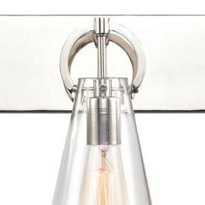Gabby 23' 3 Light Vanity Light in Clear Glass & Polished Nickel