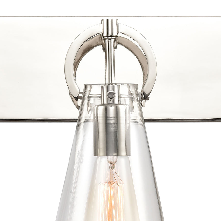 Gabby 23' 3 Light Vanity Light in Clear Glass & Polished Nickel