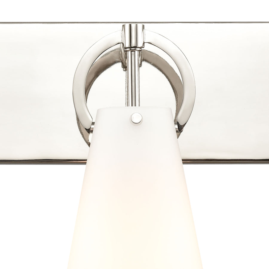 Gabby 23' 3 Light Vanity Light in White Opal Glass & Polished Nickel