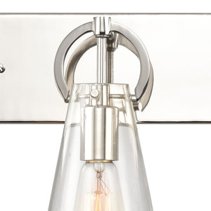 Gabby 32' 4 Light Vanity Light in Clear Glass & Polished Nickel