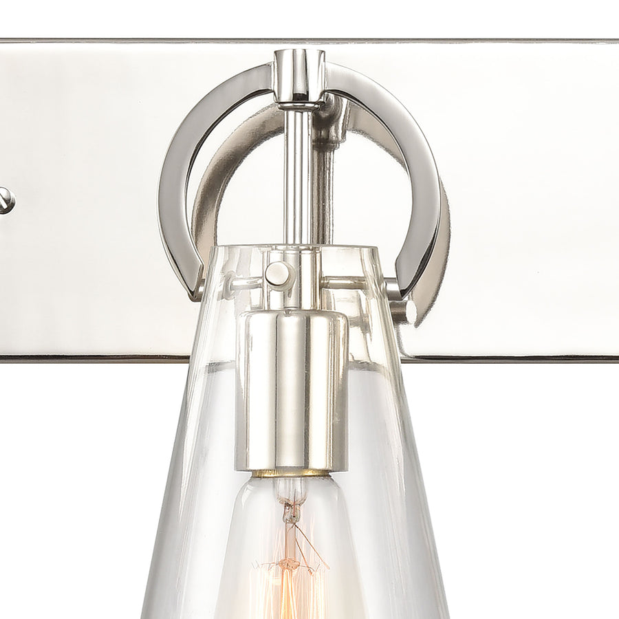 Gabby 32' 4 Light Vanity Light in Clear Glass & Polished Nickel