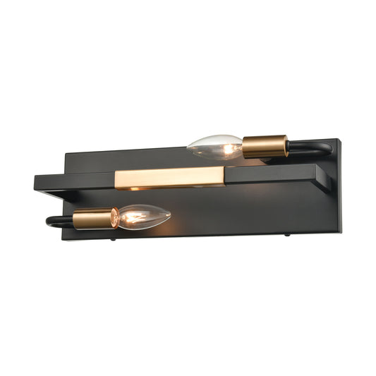 Heathrow 15" 2 Light Vanity Light in Matte Black