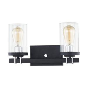 Holdfast 15' 2 Light Vanity Light in Chrome & Charcoal