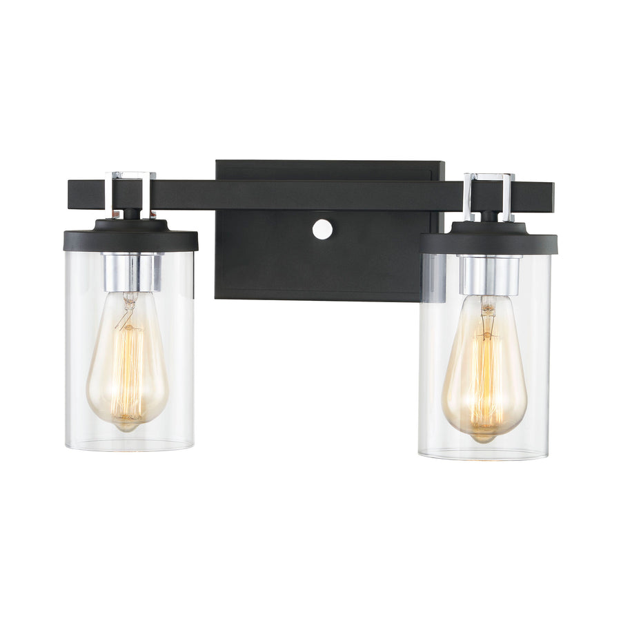 Holdfast 15' 2 Light Vanity Light in Chrome & Charcoal