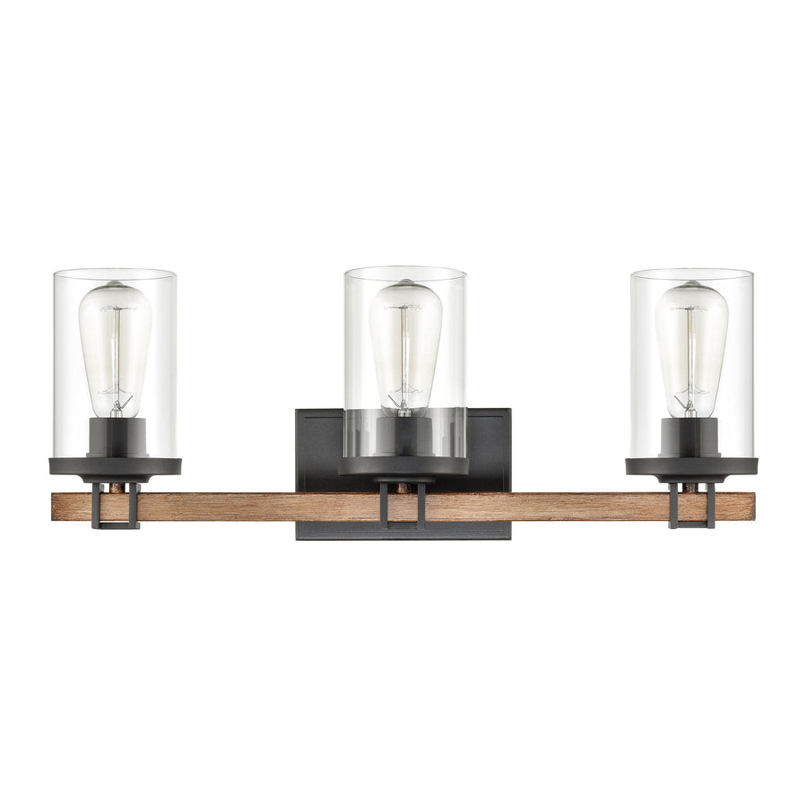 Holdfast 22' 3 Light Vanity Light in Beechwood & Charcoal