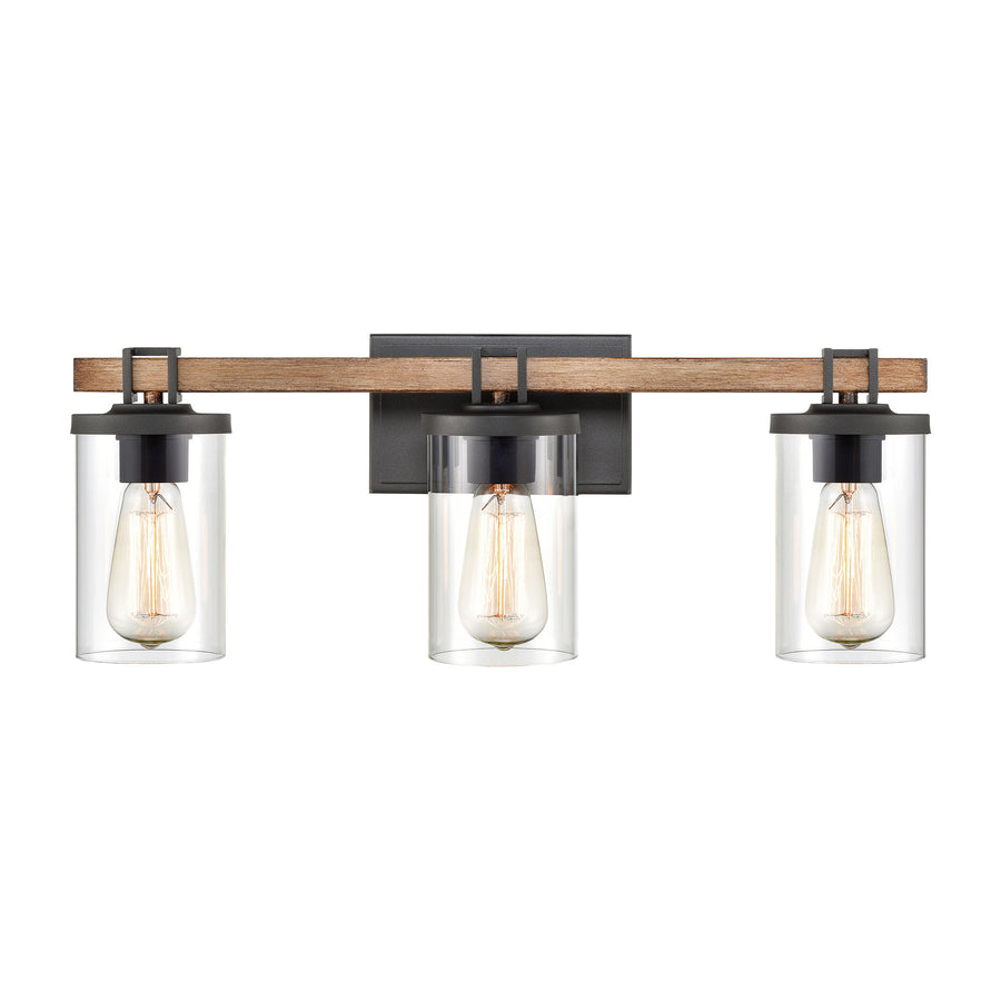 Holdfast 22' 3 Light Vanity Light in Beechwood & Charcoal