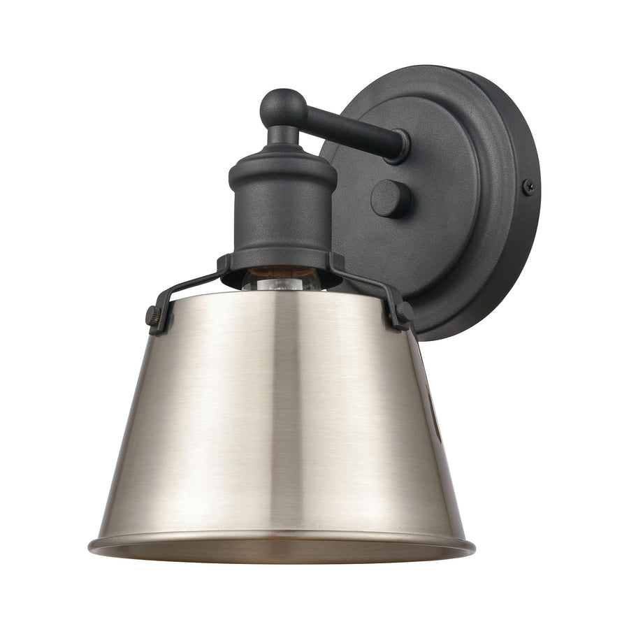 Holgate 6' 1 Light Vanity Light in Satin Nickel Metal Shade & Charcoal