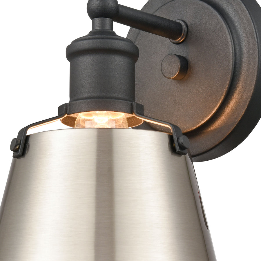 Holgate 6' 1 Light Vanity Light in Satin Nickel Metal Shade & Charcoal