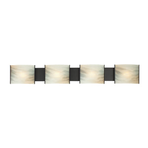 Pannelli 41' 4 Light Vanity Light in Honey Alabaster Glass & Oil Rubbed Bronze