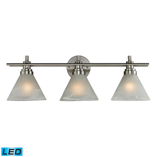 Pemberton 26" 3 Light LED Vanity Light in Brushed Nickel