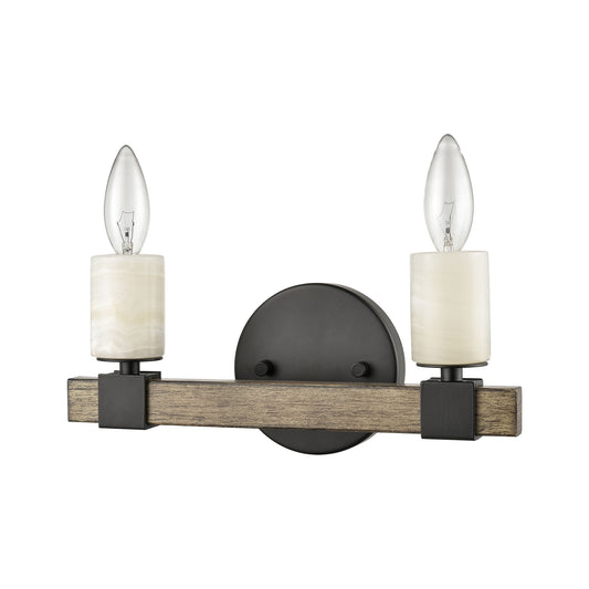 Stone Manor 12" 2 Light Vanity Light in Matte Black