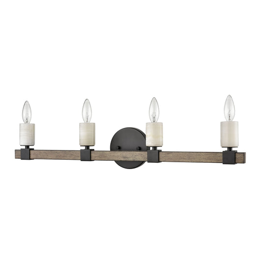 Stone Manor 30" 4 Light Vanity Light in Matte Black