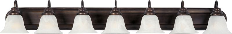 Essentials - 801x 48' 7 Light Bath Vanity Light in Oil Rubbed Bronze with Marble Glass Finish