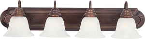 Essentials - 801x 30' 4 Light Bath Vanity Light in Oil Rubbed Bronze with Marble Glass Finish