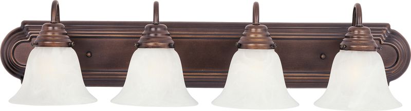 Essentials - 801x 30' 4 Light Bath Vanity Light in Oil Rubbed Bronze with Marble Glass Finish