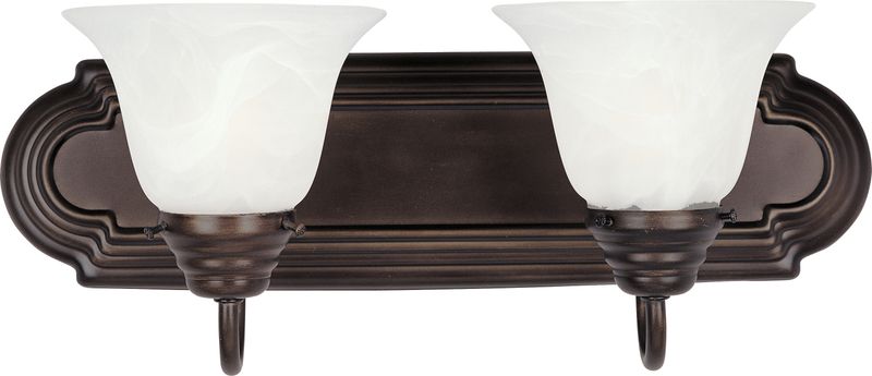Essentials - 801x 18' 2 Light Vanity Wall Sconce in Oil Rubbed Bronze - Marble Shade