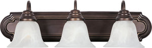 Essentials - 801x 24' 3 Light Bath Vanity Light in Oil Rubbed Bronze with Marble Glass Finish