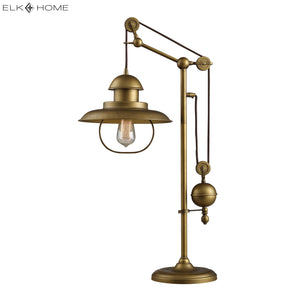 Farmhouse 32' Table Lamp in Antique Brass