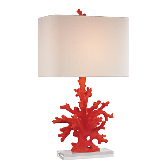 Red Coral 28" Table Lamp in Red