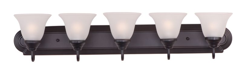 Essentials - 801x 36' 5 Light Vanity Lighting in Oil Rubbed Bronze with Frosted Glass Finish